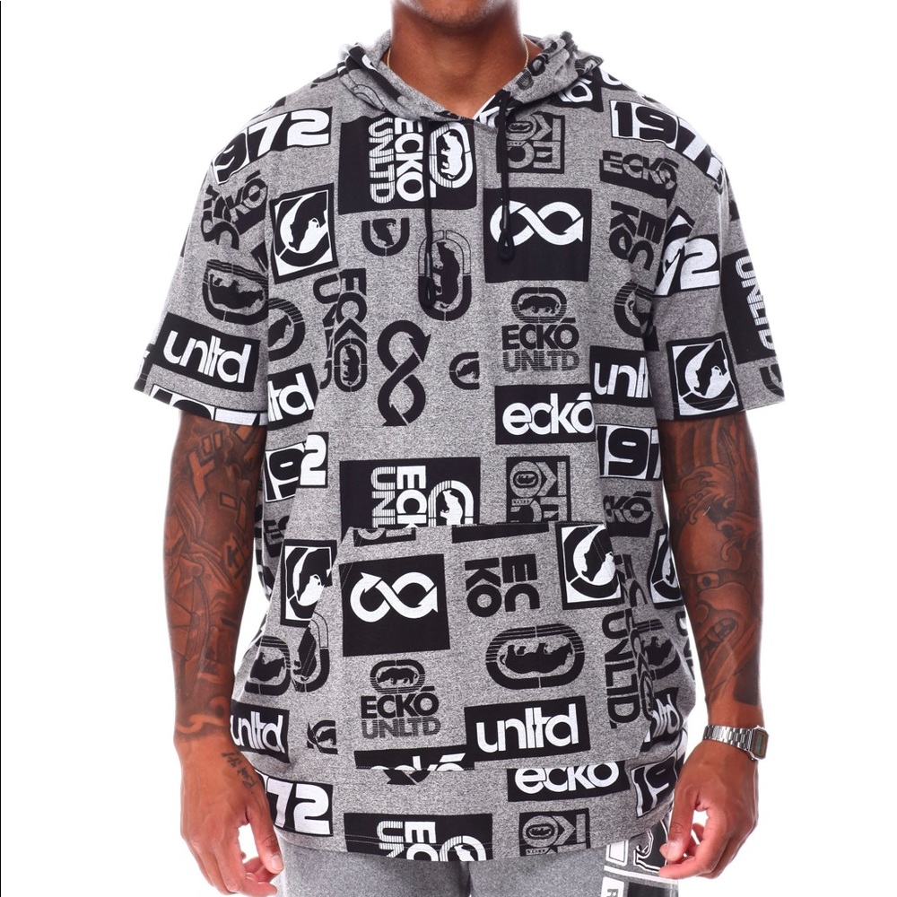 ECKO Hooded Short Sleeve Top